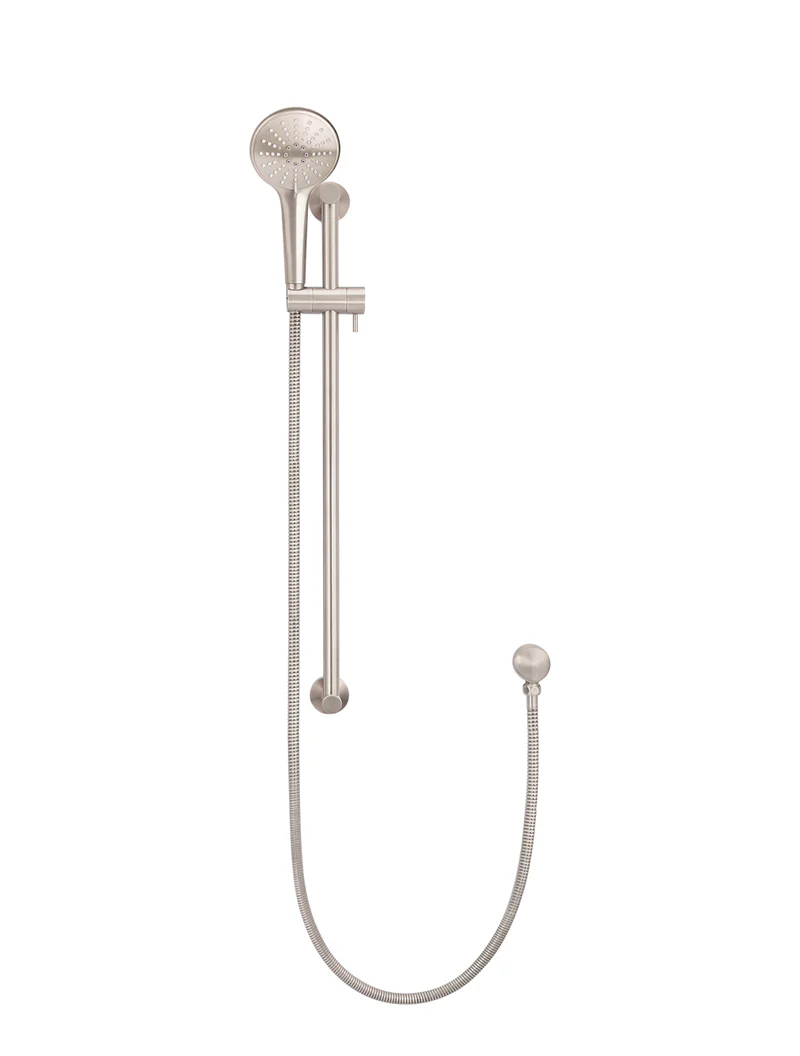 Round Three Function Hand Shower on Rail Column - Champagne - Image 2