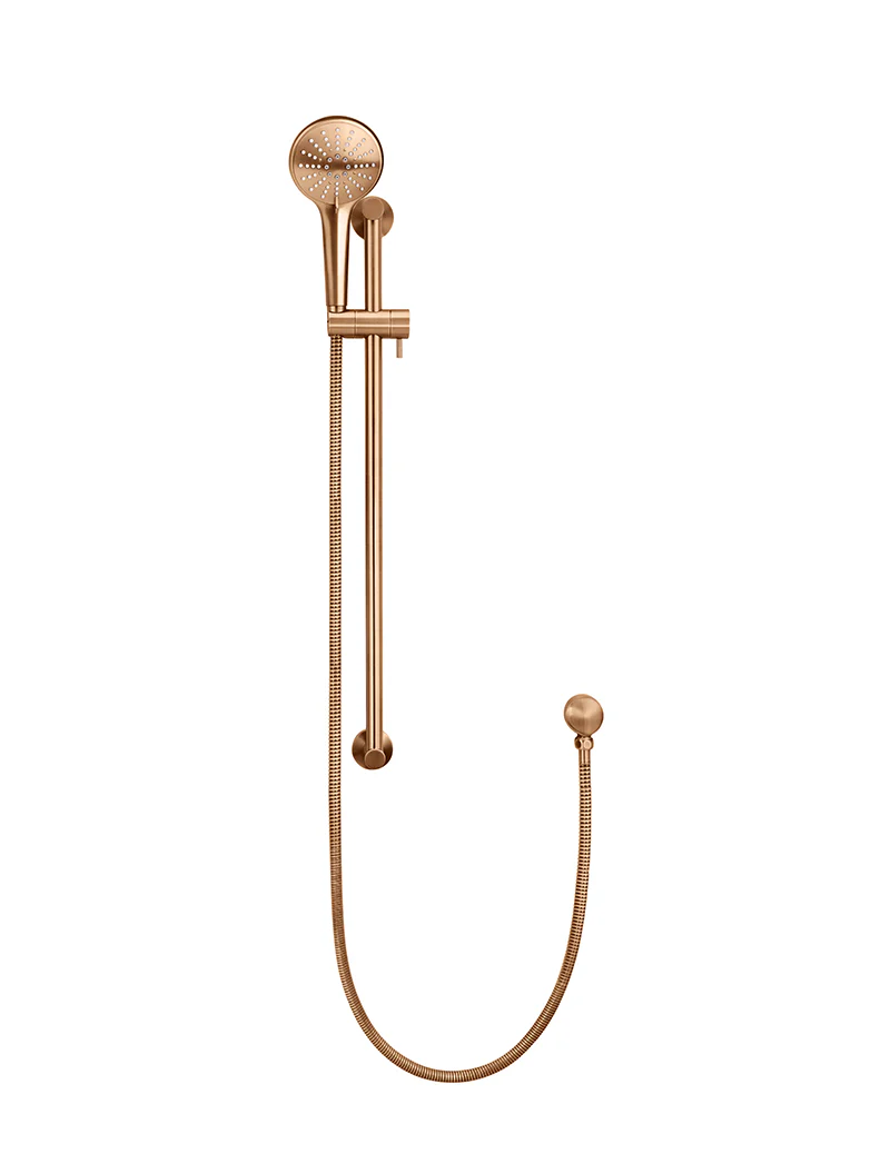 Round Three Function Hand Shower on Rail Column - Lustre Bronze - Image 2