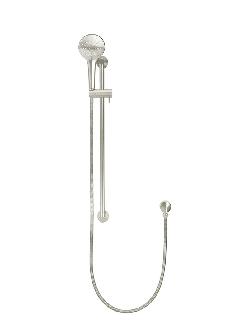 Round Three Function Hand Shower on Rail Column - PVD Brushed Nickel - Image 2