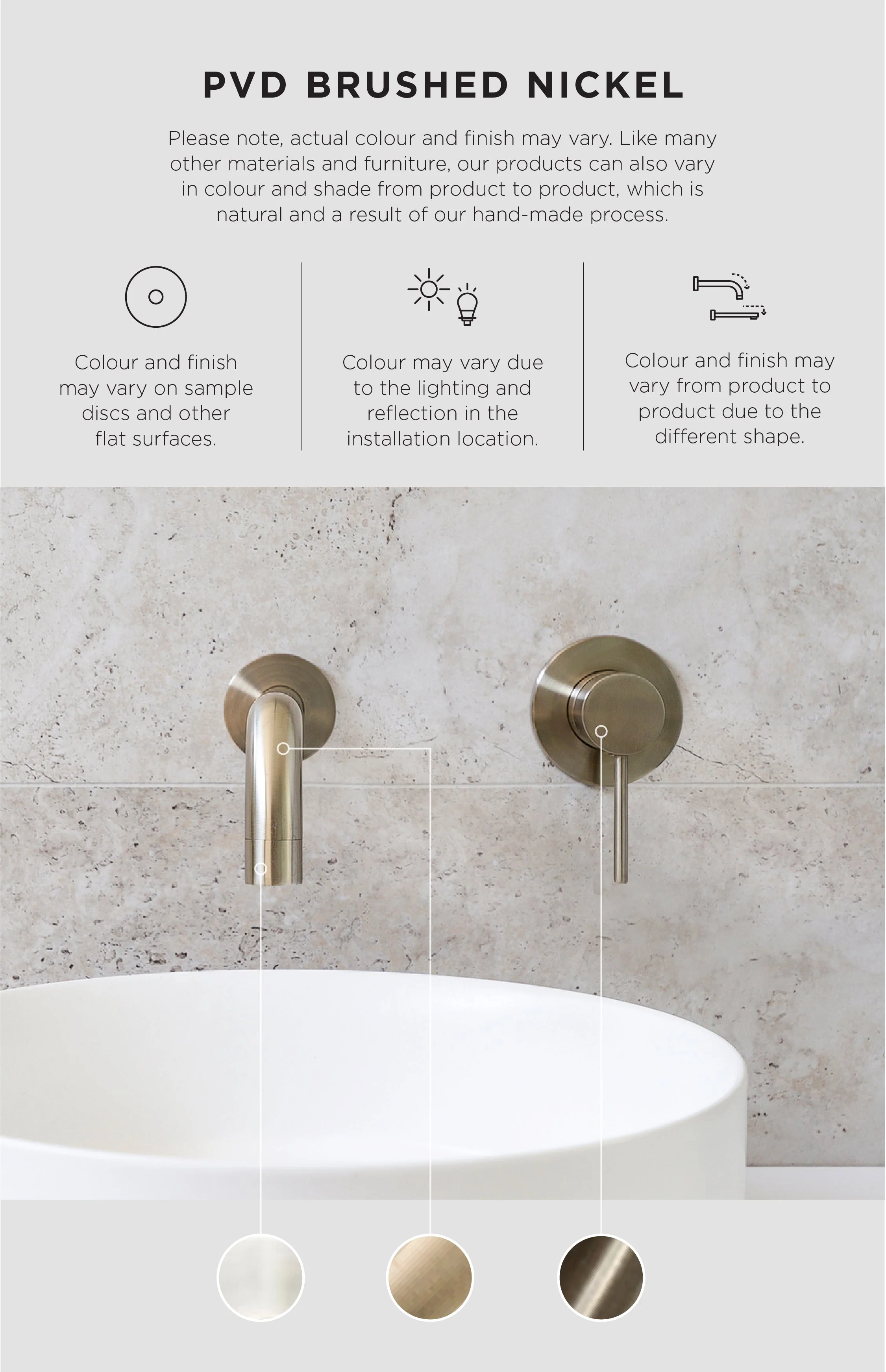 Round Wall Mixer Pinless Handle Trim Kit (In-wall Body Not Included) - PVD Brushed Nickel - Image 4