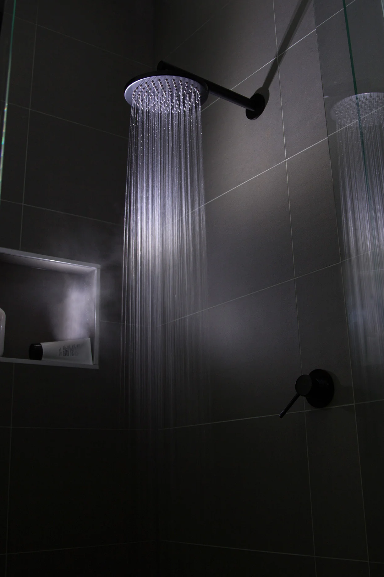 Round Wall Shower Arm 400mm - Matte Black - Image 6